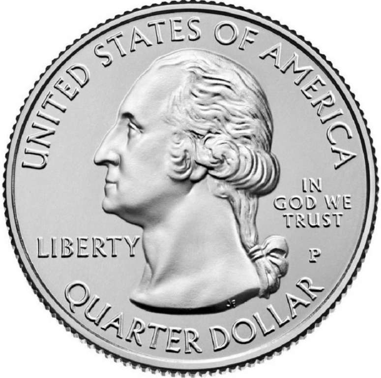(054p) Монета США 2009 год 25 центов &quot;Американское Самоа&quot;  Вариант №2 Медь-Никель  COLOR. Цветная